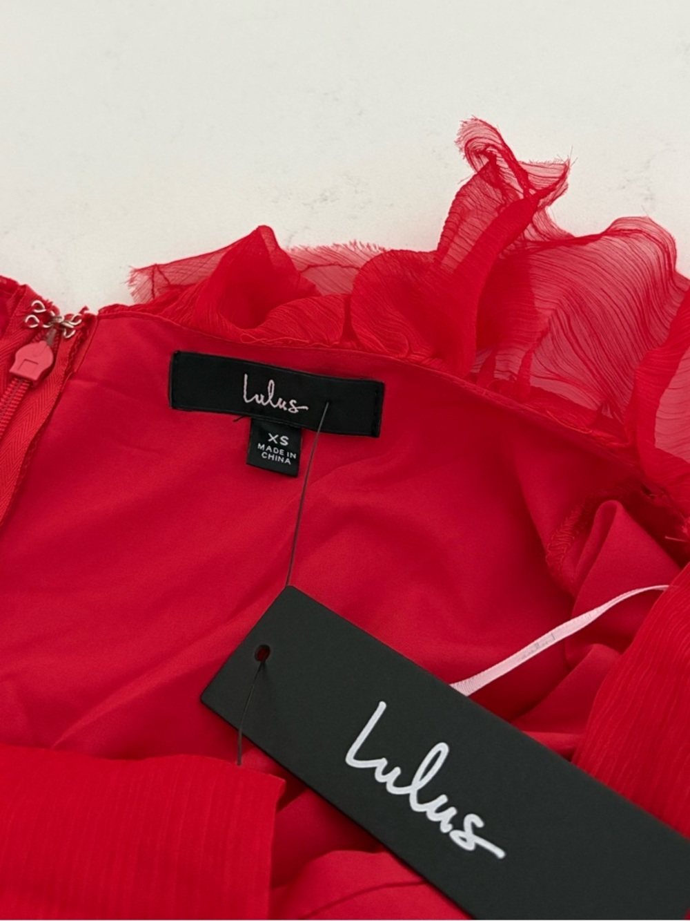 NWT Lulus Ruffle Detail Maxi Dress - Picture 7 of 8